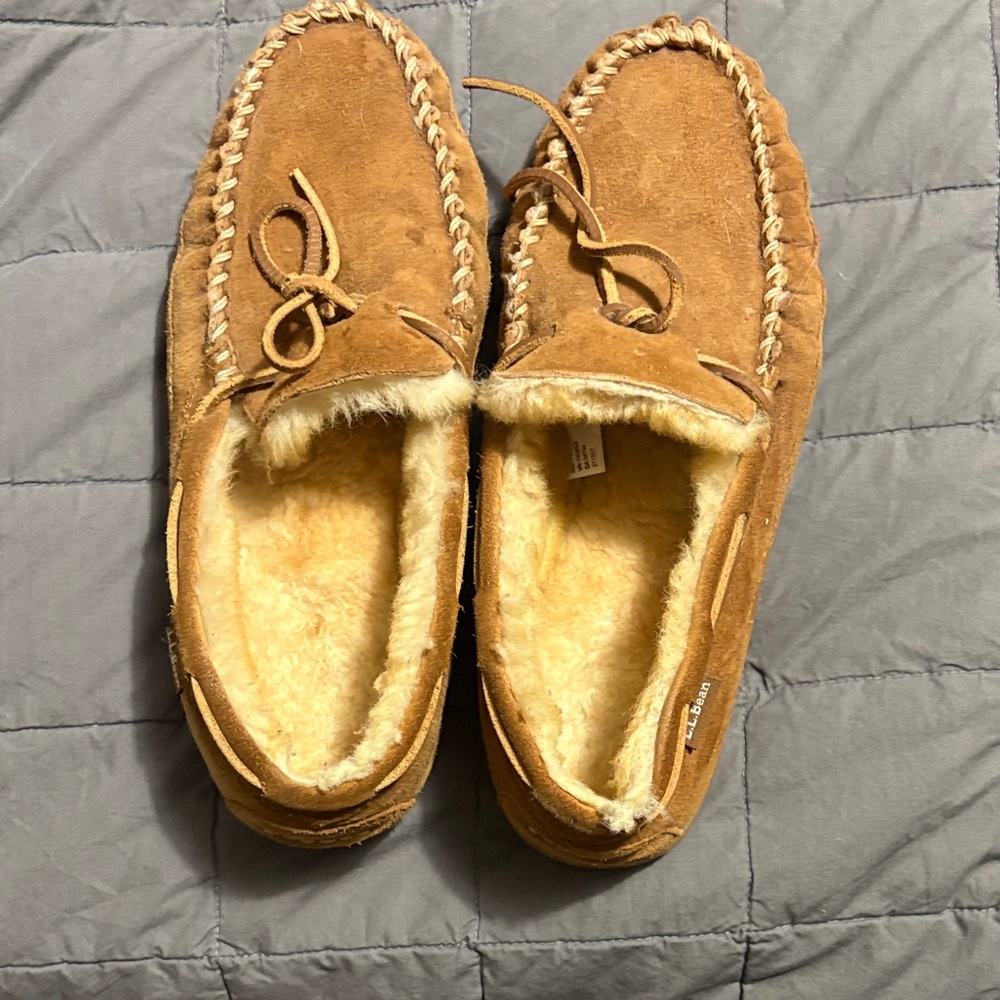 L.L. Bean Tan Suede Slip-On Loafers